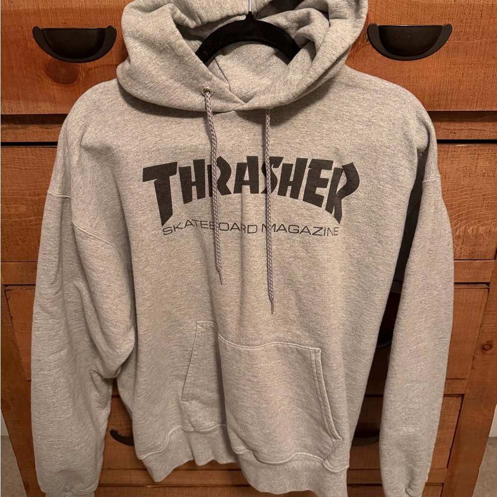 Thrasher Light Gray Skate Hoodie